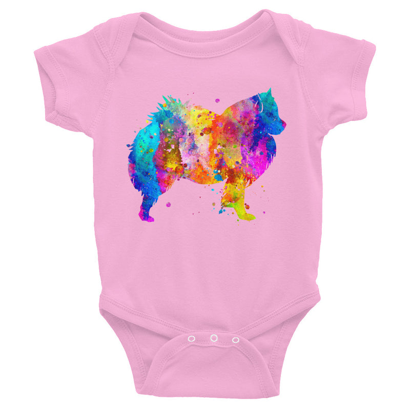 Watercolor American Eskimo Infant Bodysuit - Zuzi's