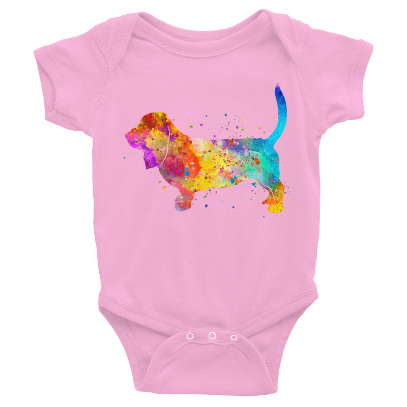 Watercolor Basset Hound Infant Bodysuit - Zuzi's