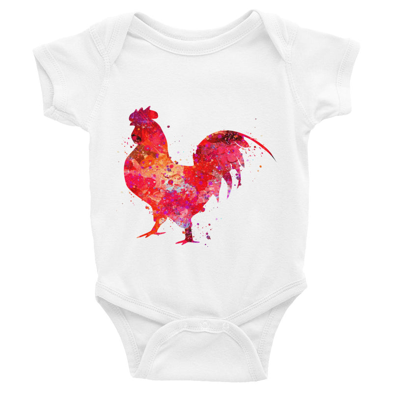 Watercolor Rooster Infant Bodysuit - Zuzi's