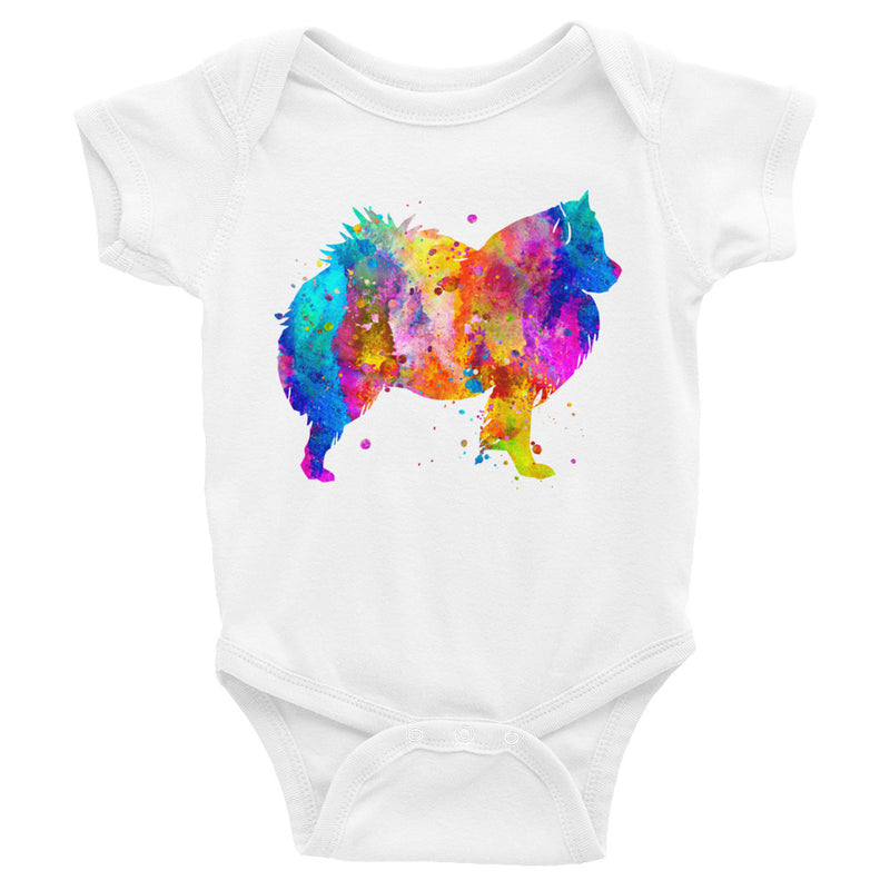 Watercolor American Eskimo Infant Bodysuit - Zuzi's