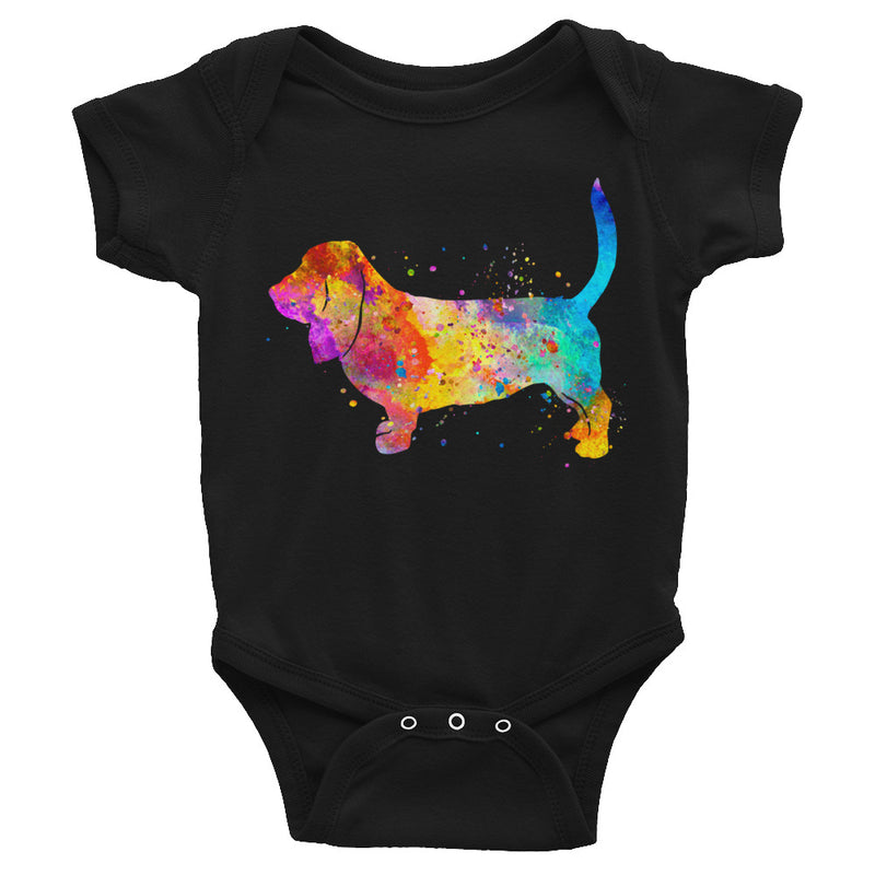 Watercolor Basset Hound Infant Bodysuit - Zuzi's