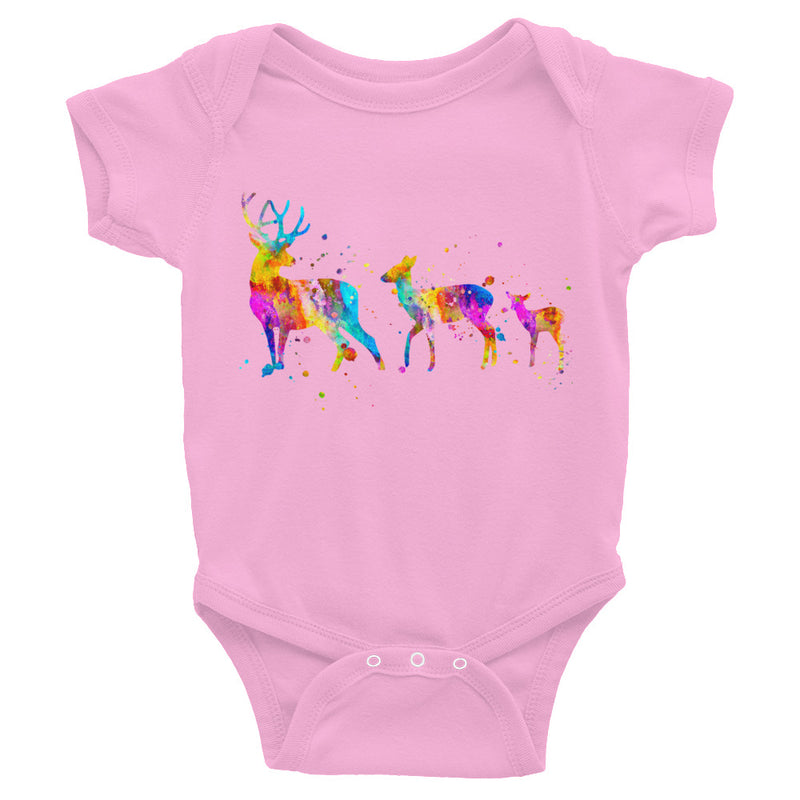 Watercolor Deer Family Infant Bodysuit - Zuzi's