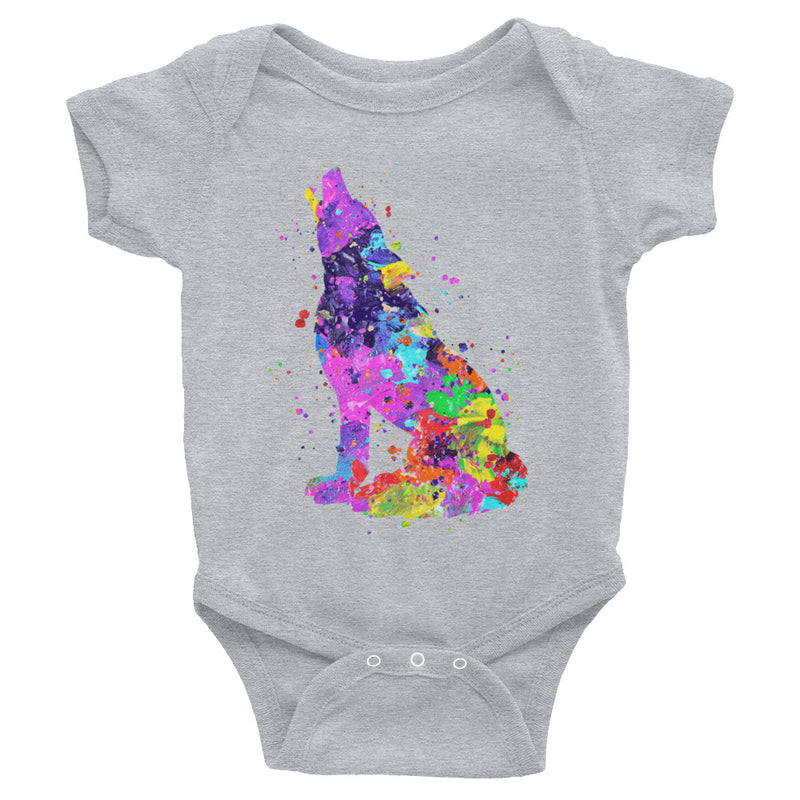 Watercolor Wolf Infant Bodysuit - Zuzi's