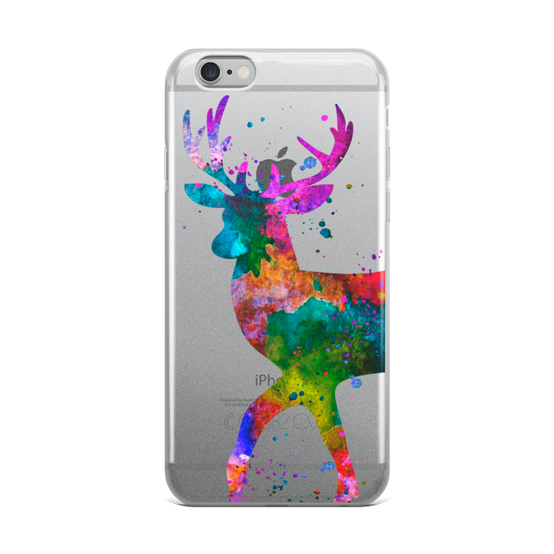 Watercolor Deer Clear iPhone Case - Zuzi's