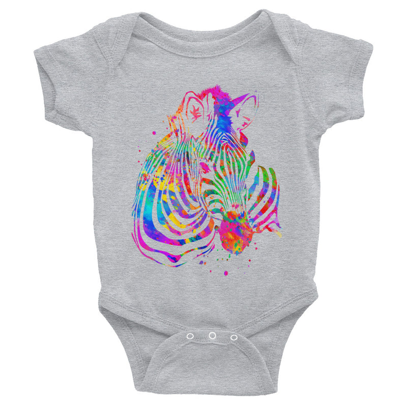 Watercolor Zebra Infant Bodysuit - Zuzi's