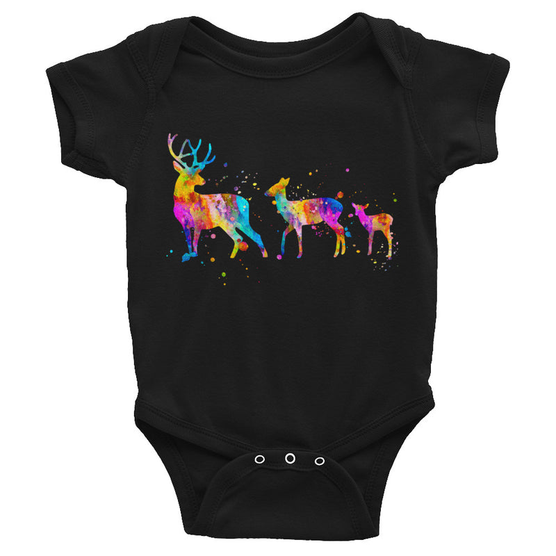 Watercolor Deer Family Infant Bodysuit - Zuzi's