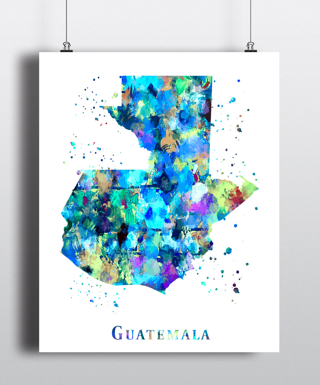 Guatemala Map Art Print - Unframed - Zuzi's