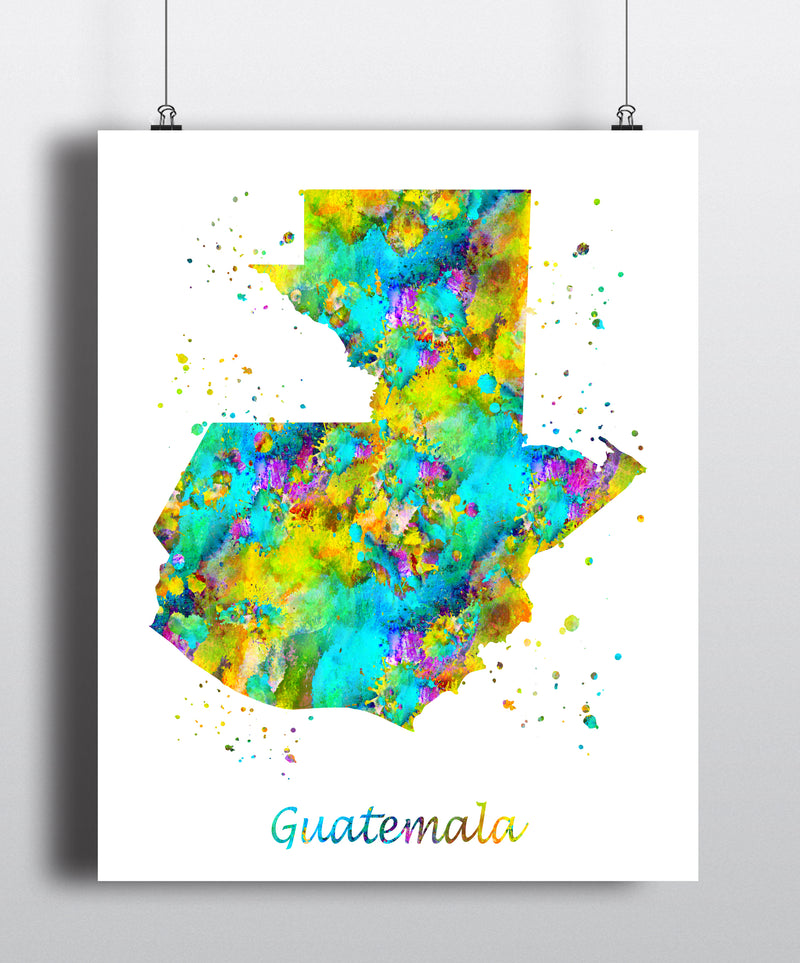 Guatemala Map Art Print - Unframed - Zuzi's