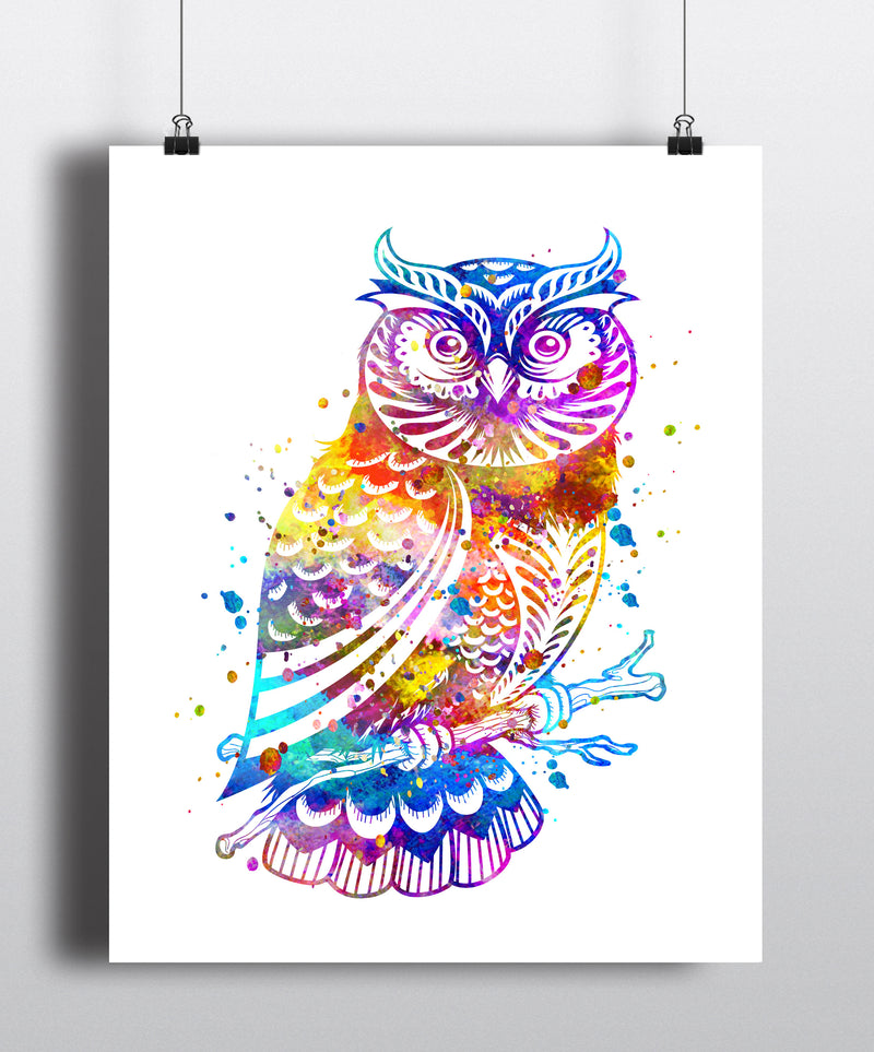 Owl Watercolor Art Print - Unframed - Zuzi's