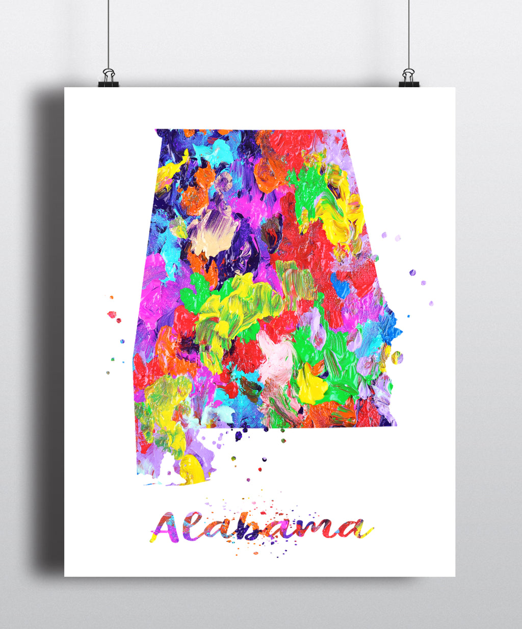 Alabama Map Art Print - Unframed - Zuzi's