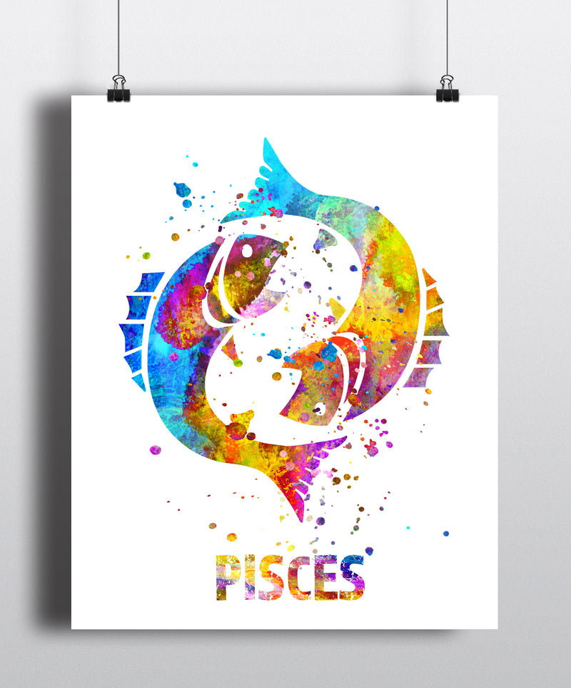 Pisces Astrology Art Print - Unframed - Zuzi's