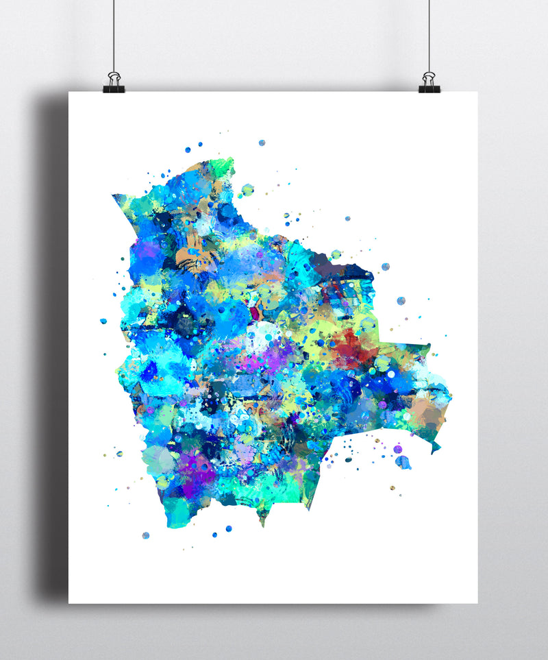 Bolivia Map Art Print - Unframed - Zuzi's