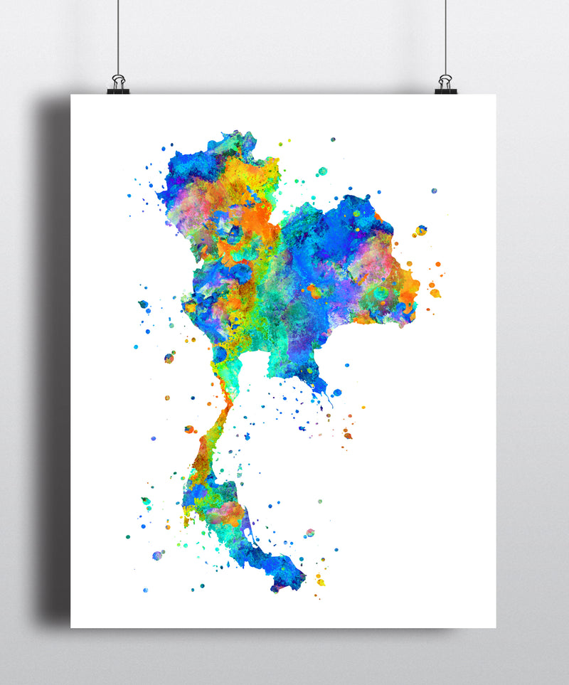 Thailand Map Art Print - Unframed - Zuzi's