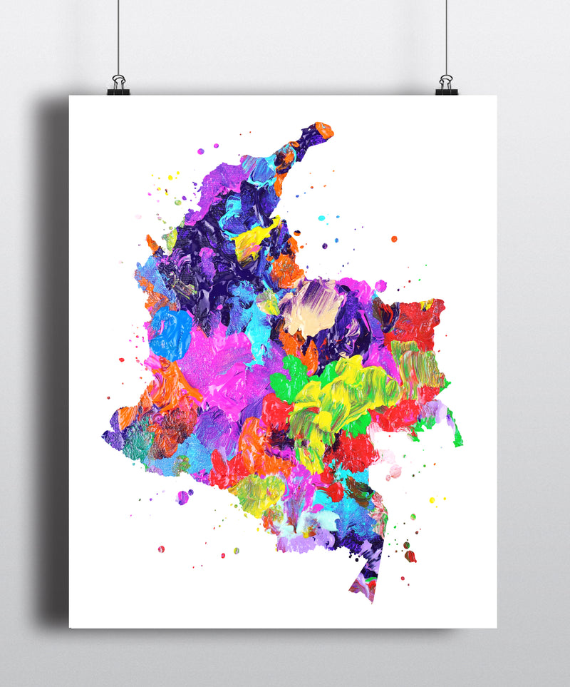 Colombia Map Art Print - Unframed - Zuzi's