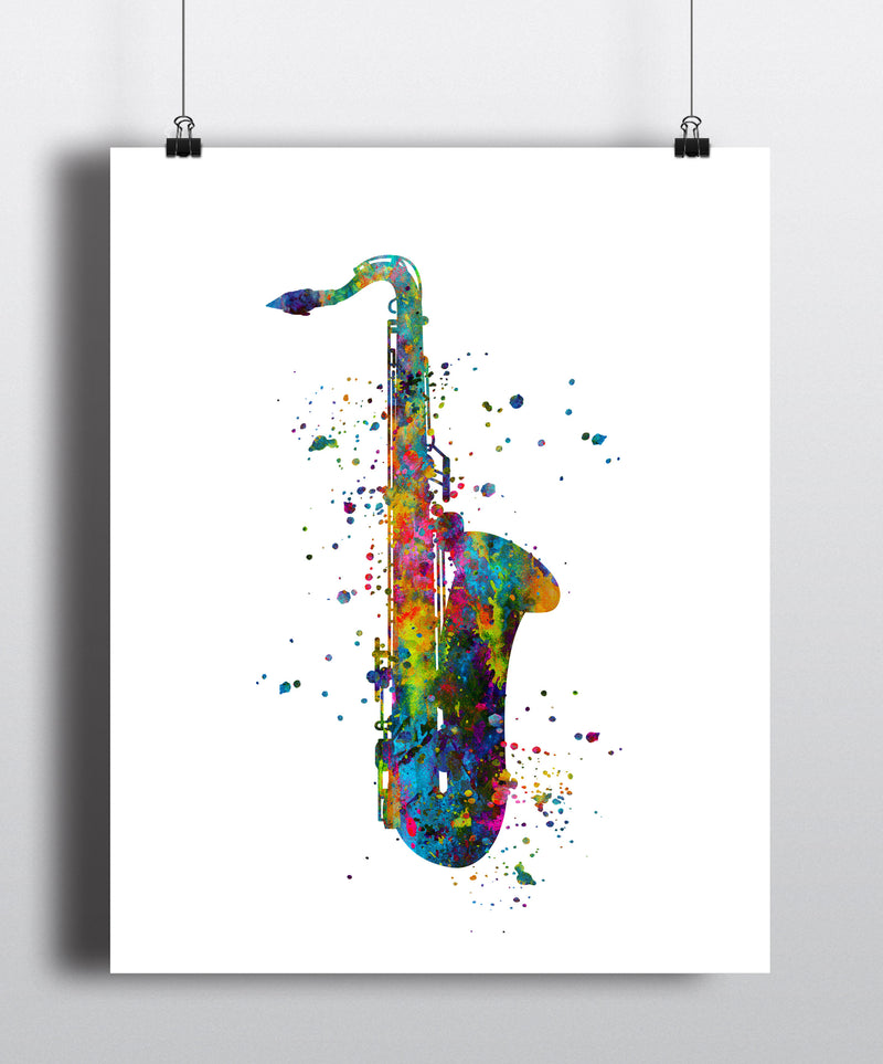 Saxophone Watercolor Art Print - Unframed - Zuzi's