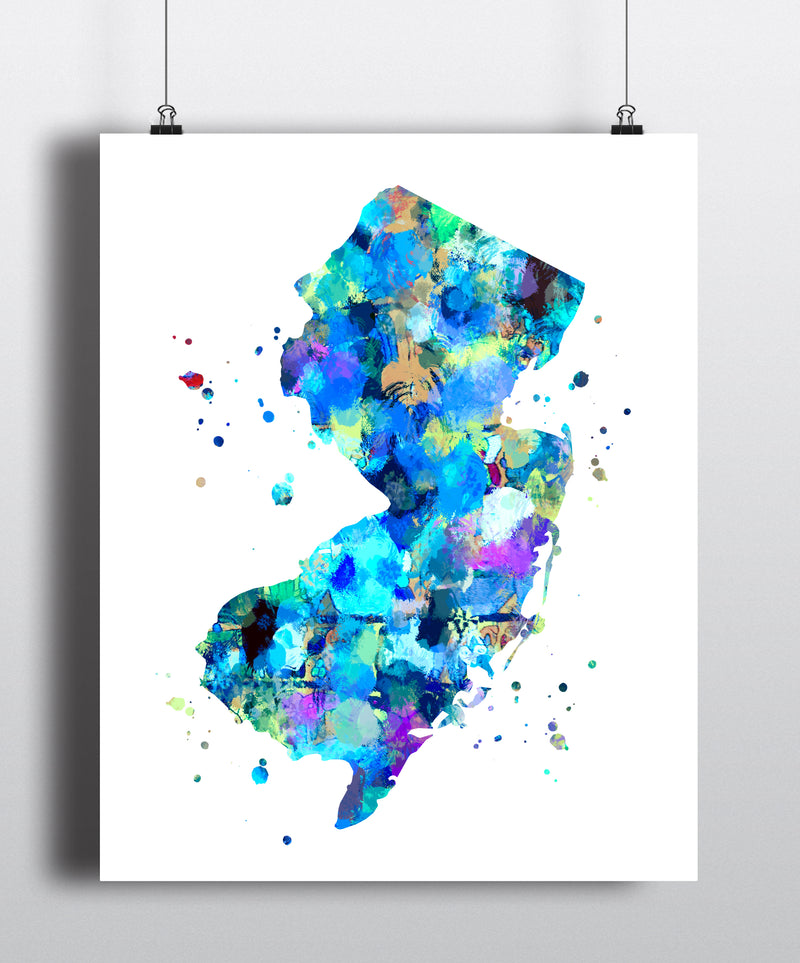 New Jersey Map Art Print - Unframed - Zuzi's