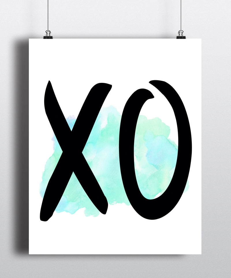 XO Watercolor Art Print - Unframed - Zuzi's