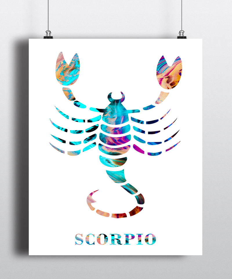 Scorpio Astrology Art Print - Unframed - Zuzi's