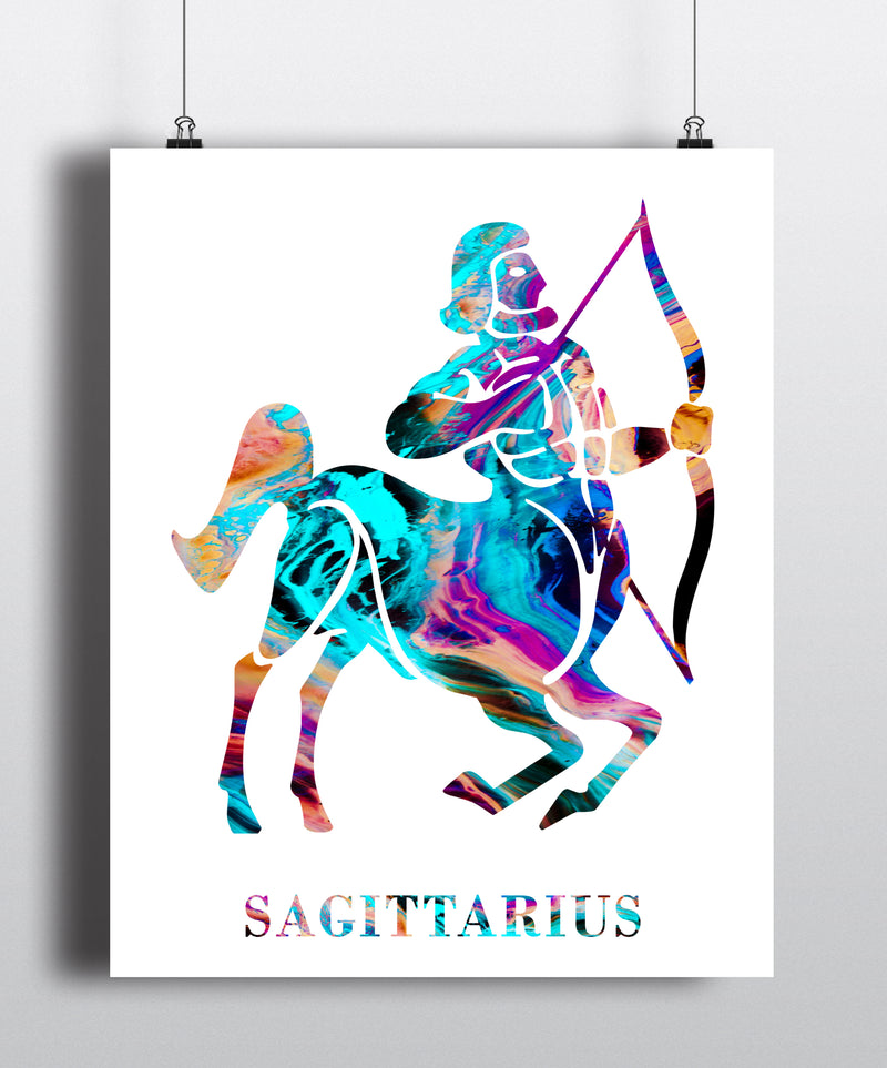 Sagittarius Astrology Art Print - Unframed - Zuzi's