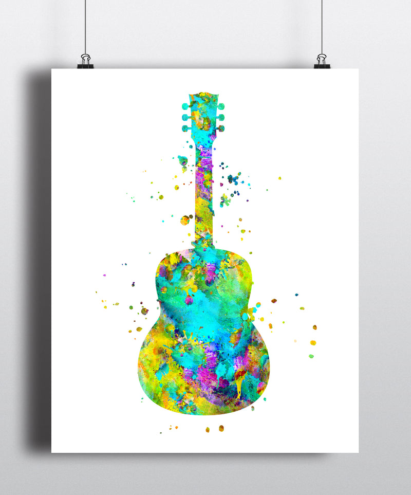 Guitar Watercolor Art Print - Unframed - Zuzi's