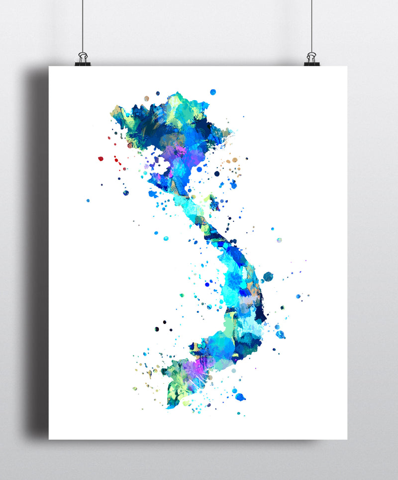 Vietnam Map Art Print - Unframed - Zuzi's