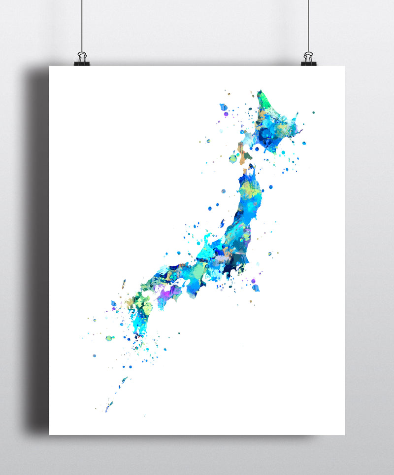 Japan Map Art Print - Unframed - Zuzi's