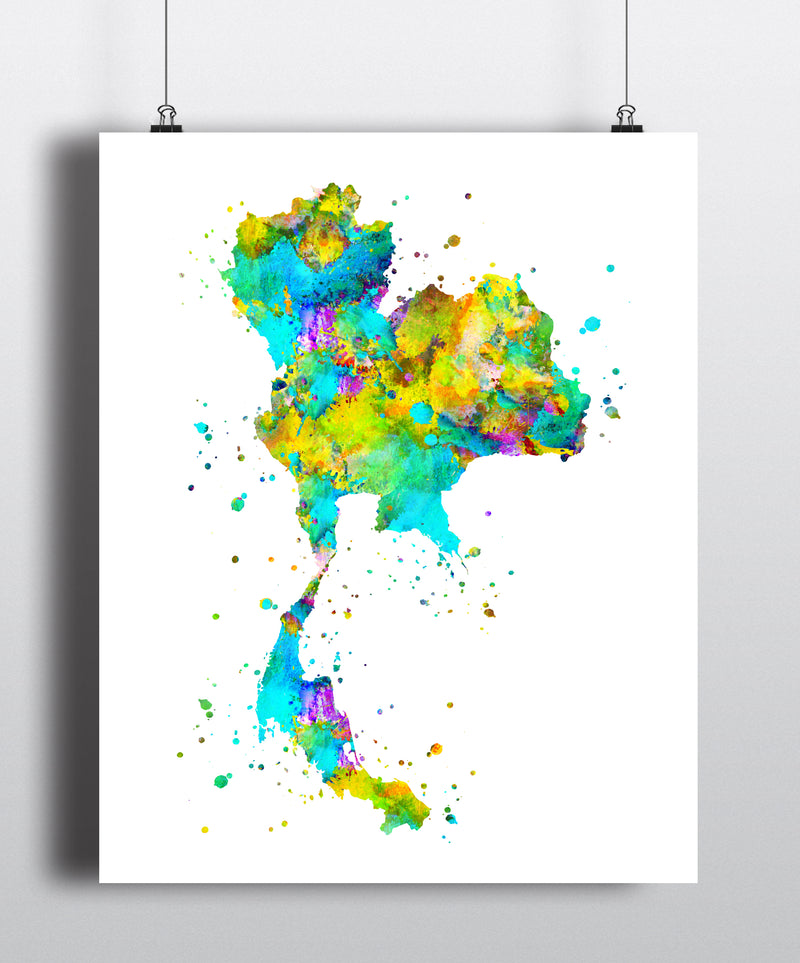 Thailand Map Art Print - Unframed - Zuzi's