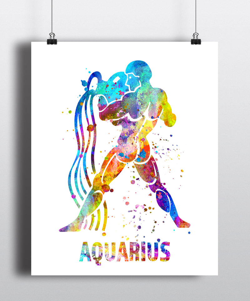 Aquarius Astrology Art Print - Unframed - Zuzi's