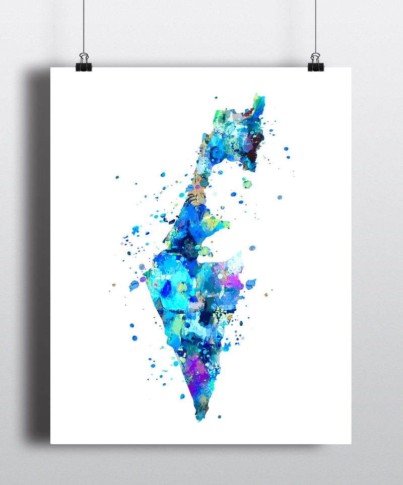 Israel Map Art Print - Unframed - Zuzi's