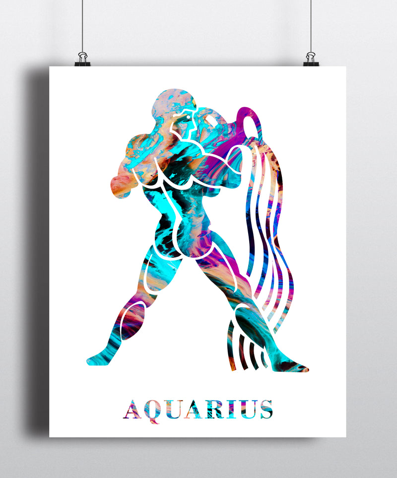 Aquarius Astrology Art Print - Unframed - Zuzi's