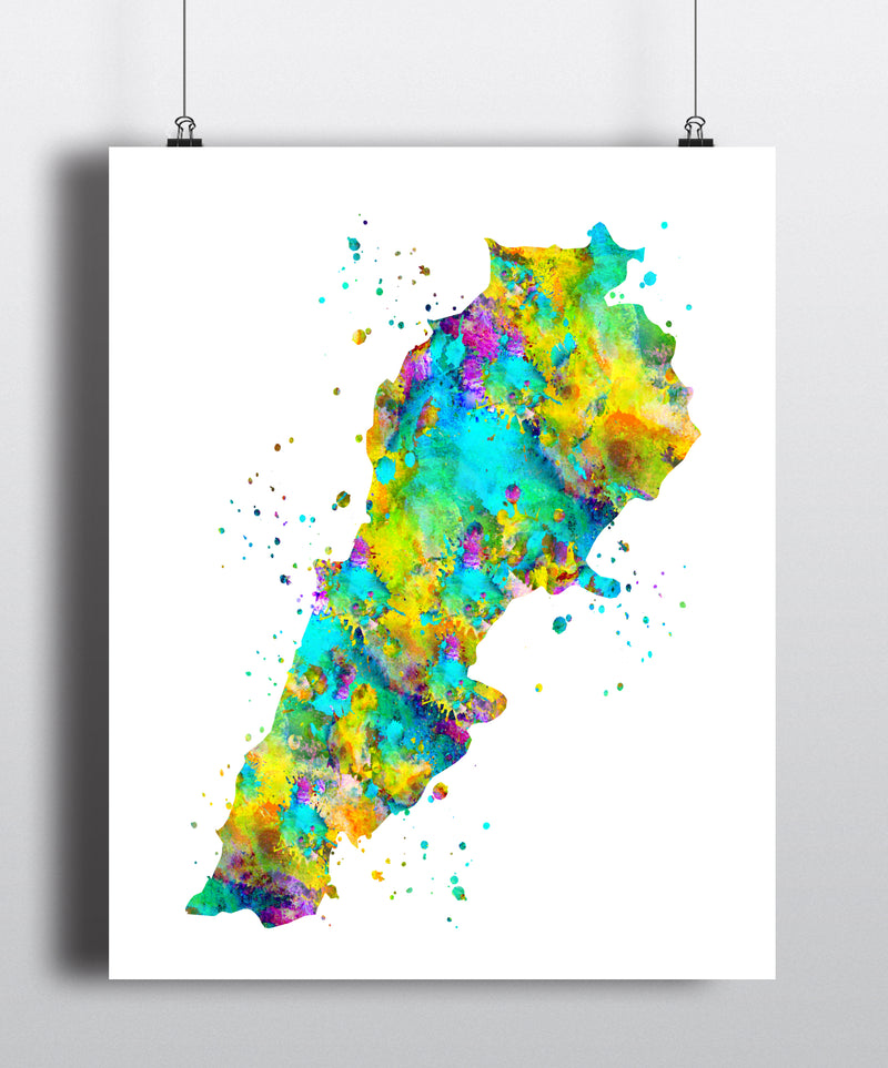 Lebanon Map Art Print - Unframed - Zuzi's