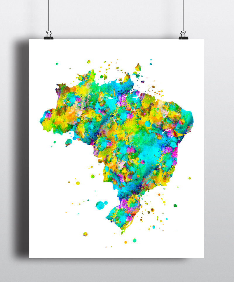 Brazil Map Art Print - Unframed - Zuzi's