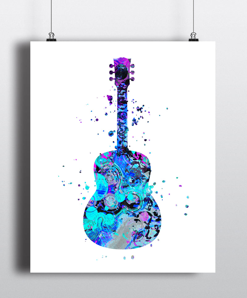 Guitar Watercolor Art Print - Unframed - Zuzi's