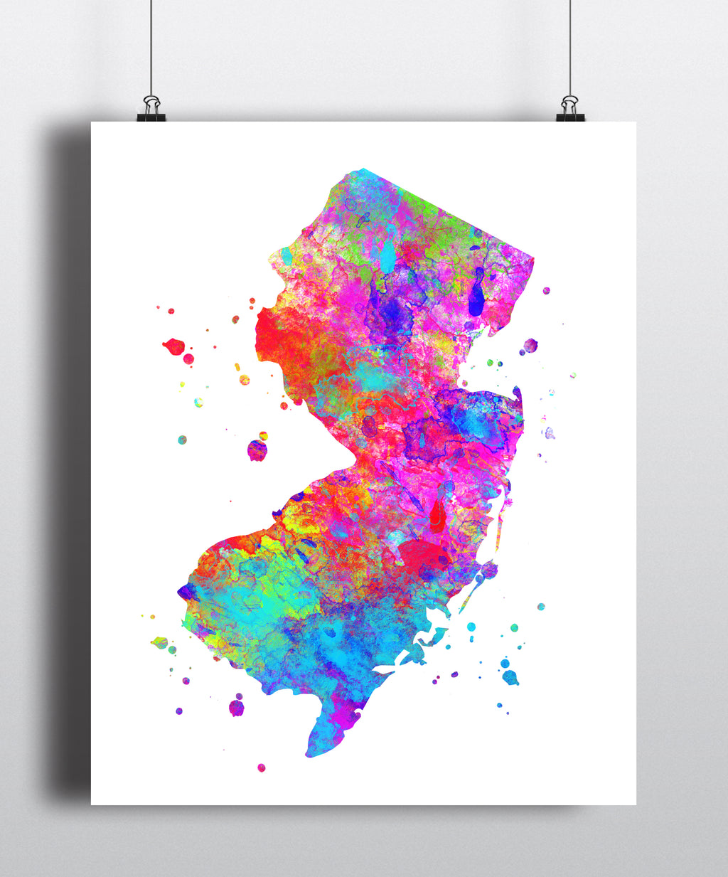 New Jersey Map Art Print - Unframed - Zuzi's
