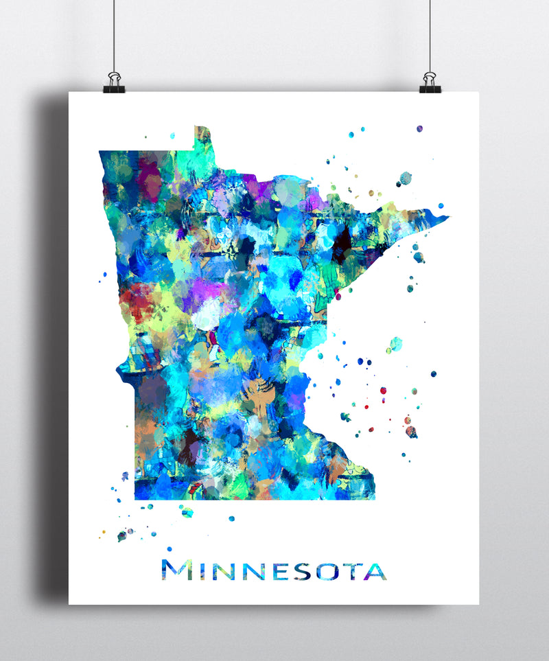 Minnesota Map Art Print - Unframed - Zuzi's