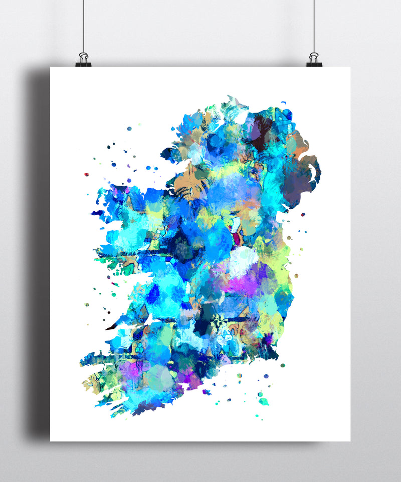 Ireland Map Art Print - Unframed - Zuzi's