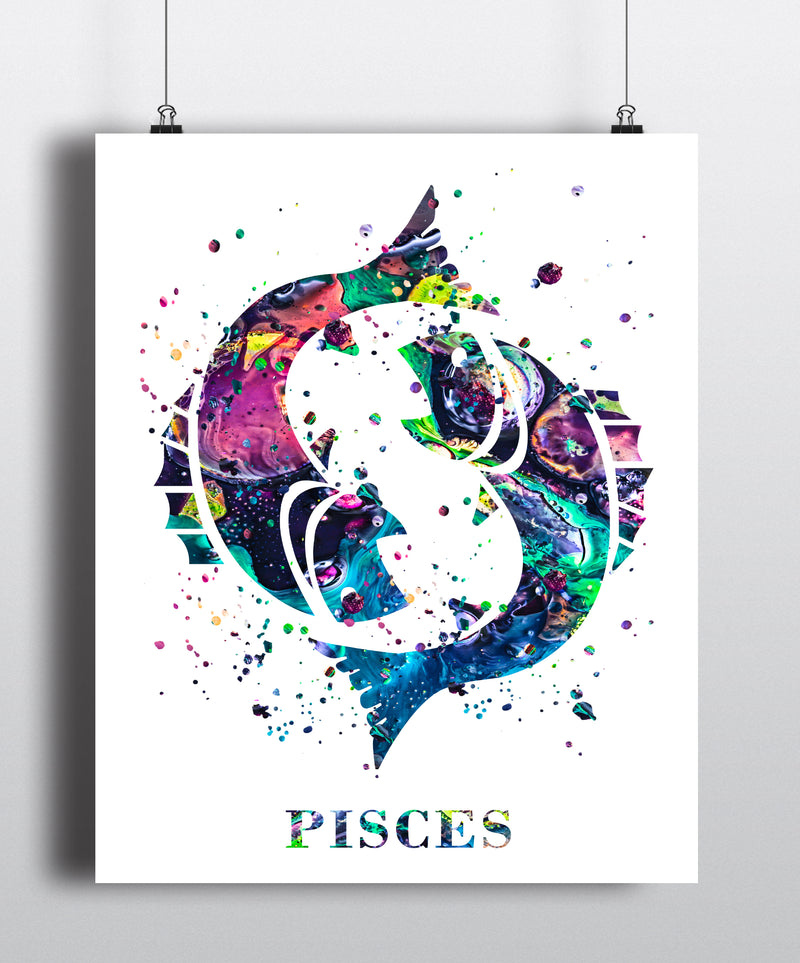 Pisces Astrology Art Print - Unframed - Zuzi's