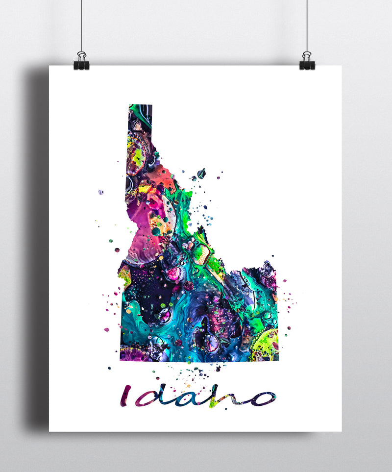 Idaho Map Art Print - Unframed - Zuzi's