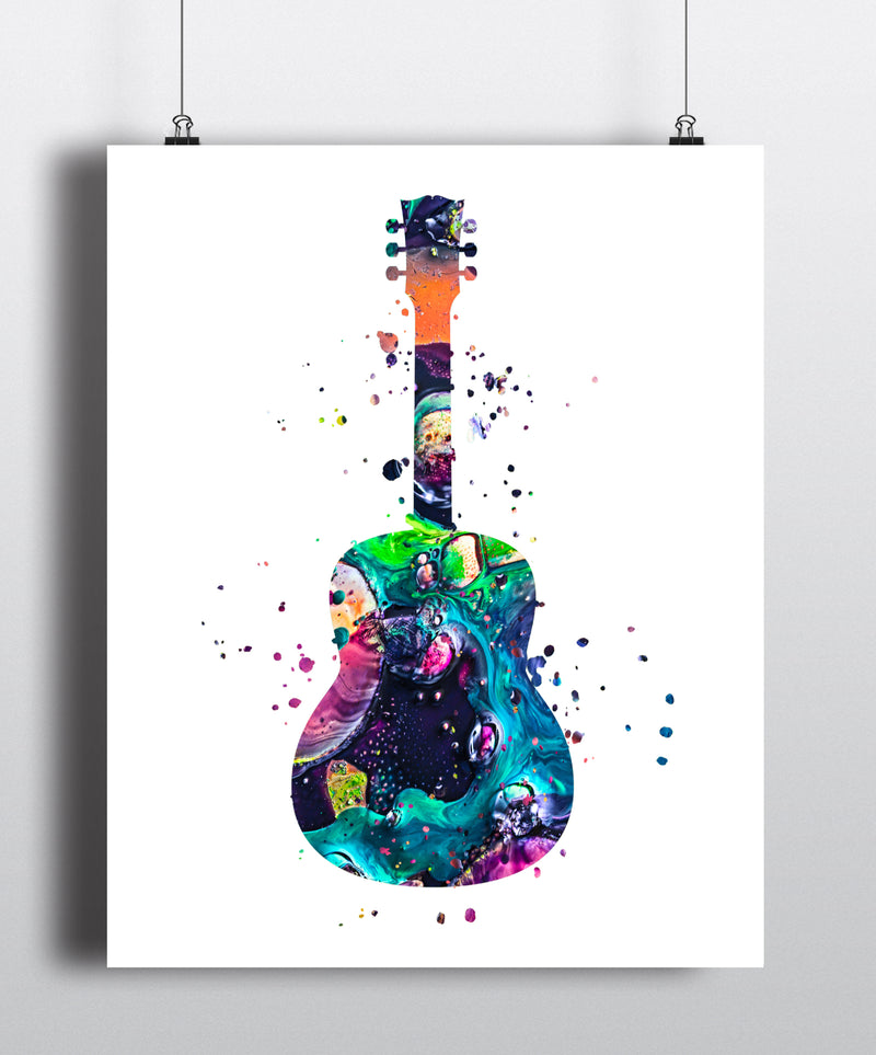 Guitar Watercolor Art Print - Unframed - Zuzi's