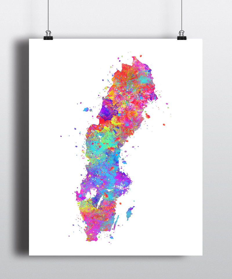 Sweden Map Art Print - Unframed - Zuzi's