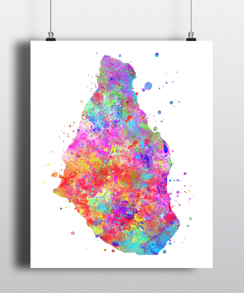 Montserrat Island Map Art Print - Unframed - Zuzi's