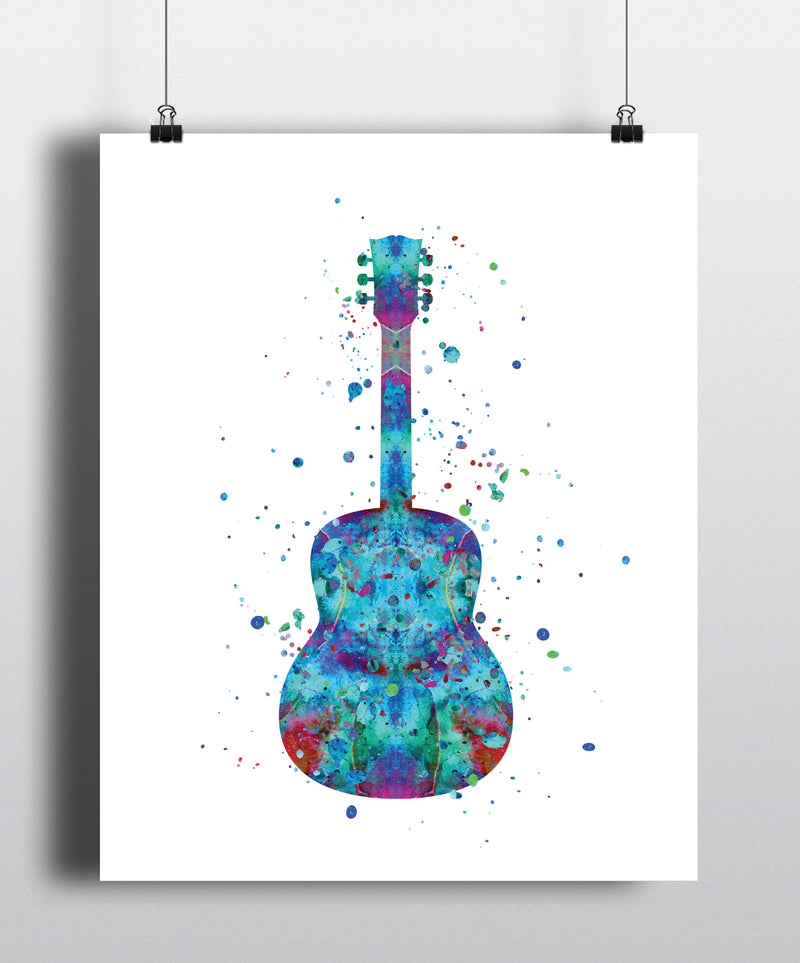 Guitar Watercolor Art Print - Unframed - Zuzi's