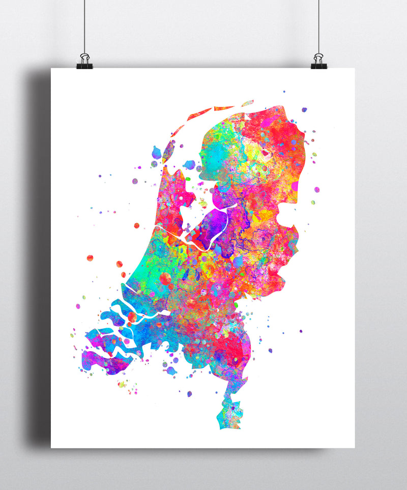 Netherlands Map Art Print - Unframed - Zuzi's