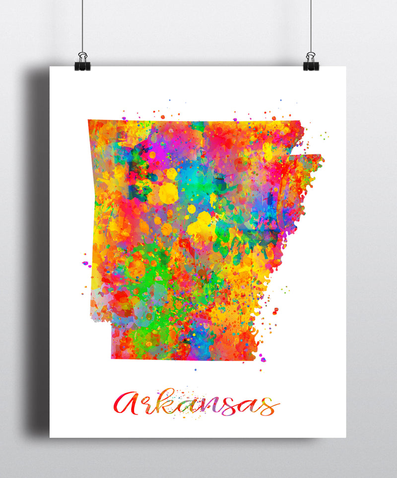 Arkansas Map Art Print - Unframed - Zuzi's