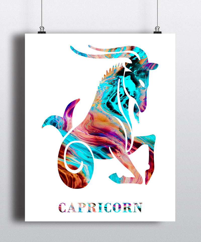 Capricorn Astrology Art Print - Unframed - Zuzi's