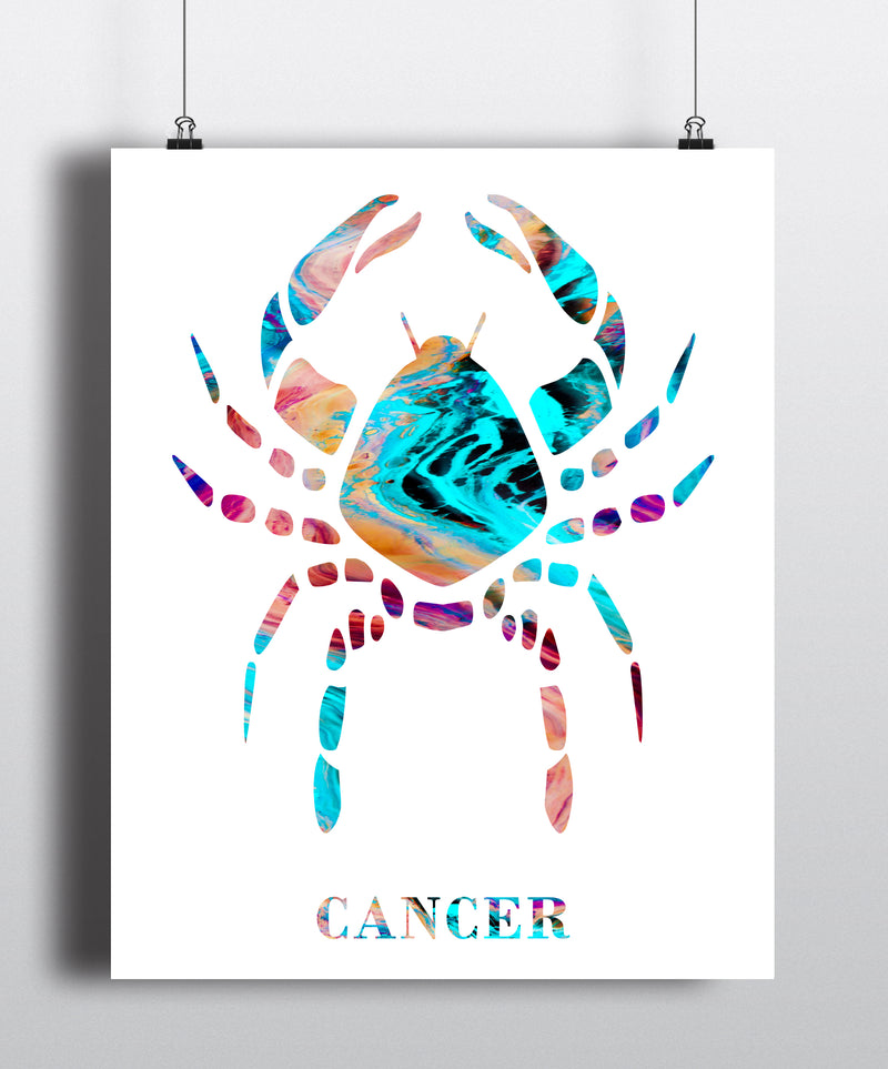 Cancer Astrology Art Print - Unframed - Zuzi's