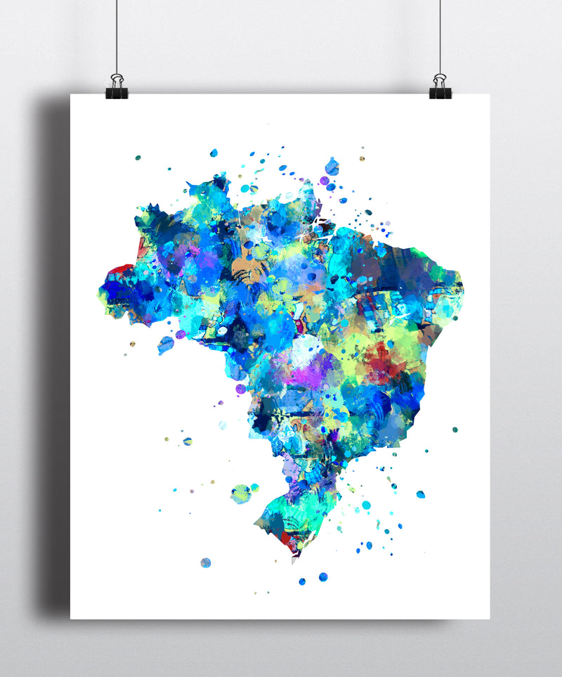 Brazil Map Art Print - Unframed - Zuzi's