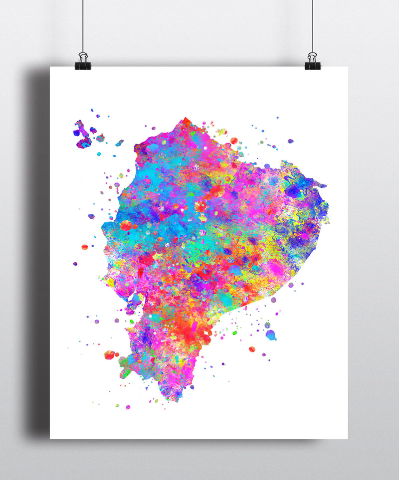 Ecuador Map Art Print - Unframed - Zuzi's