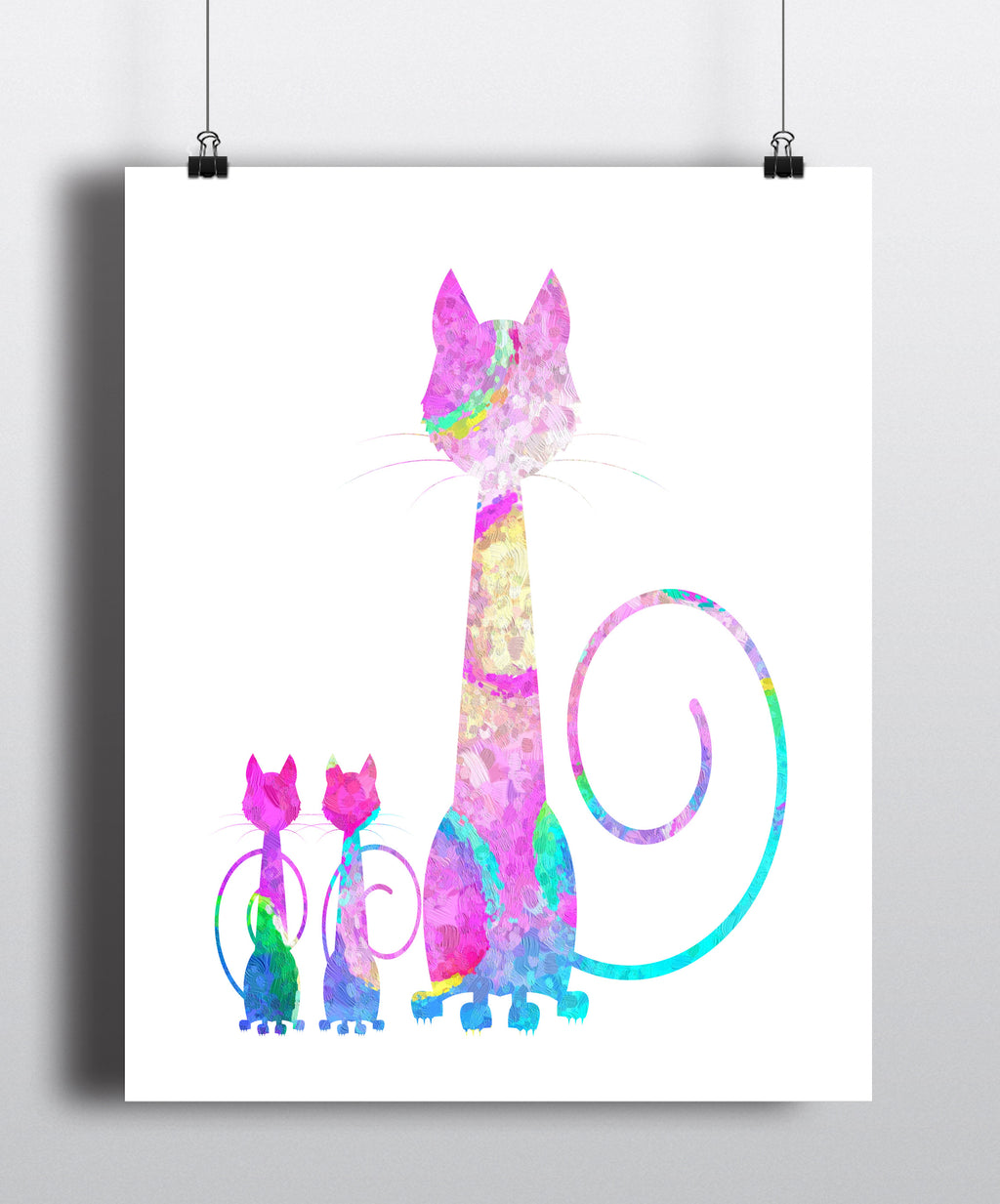 Cats Abstract Art Print - Unframed - Zuzi's