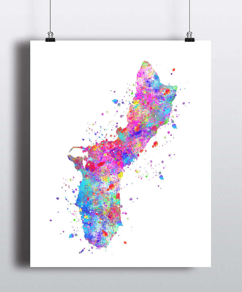 Guam Map Art Print - Unframed - Zuzi's